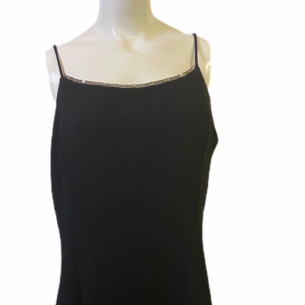 Black Beaded Spaghetti Straps Evening Gown 15 16‎ Holiday Dress Party Dress - Picture 10 of 16